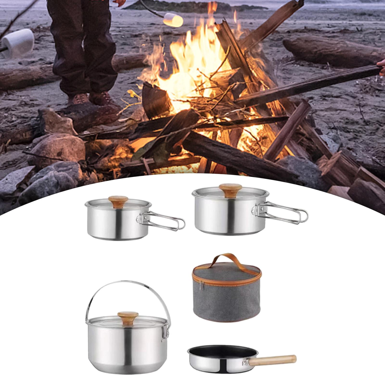 Nishiyuenyi Camping Cookware Kit Cooking Set Lightweight Frying Pan Outdoor Pot Cookset for without kettle