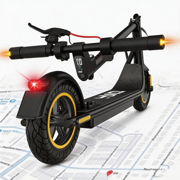 Electric Scooter for Adults, 500W Motor, Up to 19 Mph Speed & 21 Miles Range, Foldable Commuter E-Scooter with Turn Signals & APP Control, Black