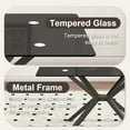 thumbnail image 6 of Dining Table Modern Tempered Glass Dinner Table, Rectangle Kitchen Table with Sturdy Metal Legs, Contemporary Minimalist Design, Ideal for Dining Room, Kitchen, or Small Spaces (Full Black, 47.24"), 6 of 7