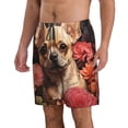 thumbnail image 2 of KLL Vintage Red Flower Chihuahua Men's Casual Summer Beach Shorts Hawaiian Shorts with Pockets-3X-Large, 2 of 5