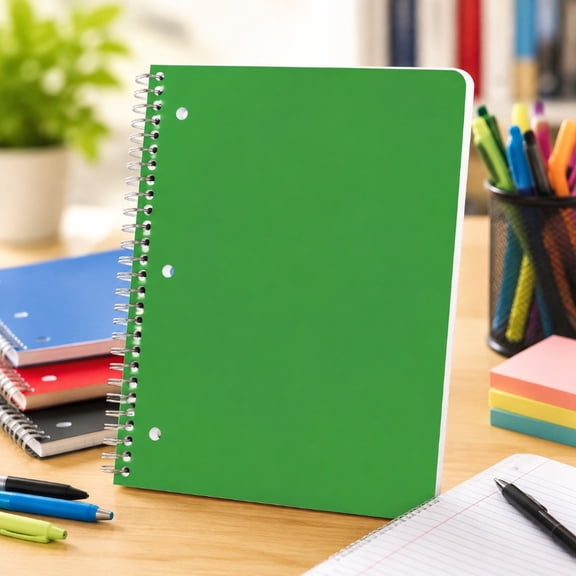 150 Page 3 Subject College Ruled Spiral Notebook with Flexible Cover, Perforated Sheets & 3 Hole Punch Design