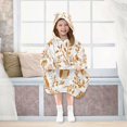 thumbnail image 7 of Wearable Blanket with Sleeves and Pocket Oversized Hooded Sweatshirt 3-14 YR Orange Owls S, 7 of 7