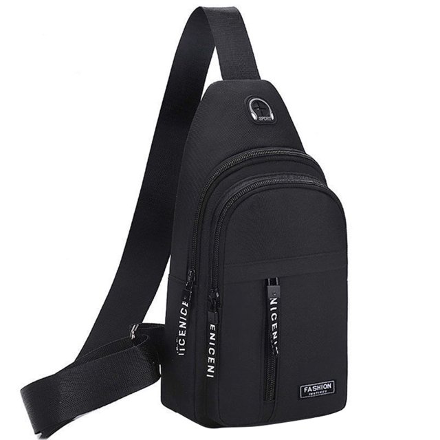 Mochila cruzada impermeable Moocorvic con puerto USB y orificio para auriculares, mochila de senderismo, bolso cruzado multiusos.