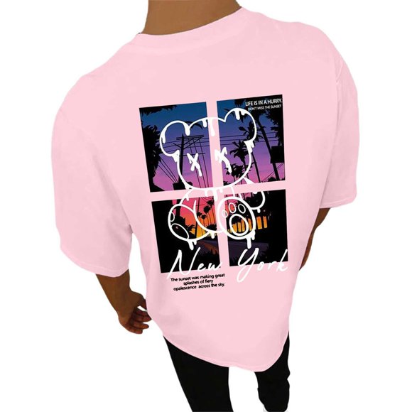 Men's Back Print T Shirts For Men Summer Shirt Short Sleeve T Shirts Fashion Motif Clothing Retro Casual Shirt Boys Tee Crew Neck Large Sizes T Shirt Lightweight Tops Cool T Shirts for Men Mens Size