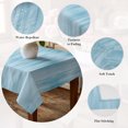 thumbnail image 5 of Teal Blue Table Cloth Waterproof Tablecloths, Modern Abstract Art Ombre Striped Tablecloth Dining Table Cover for Kitchen Party Tabletop Outdoor, Square Tablecloth 60x60 Inch, 5 of 9