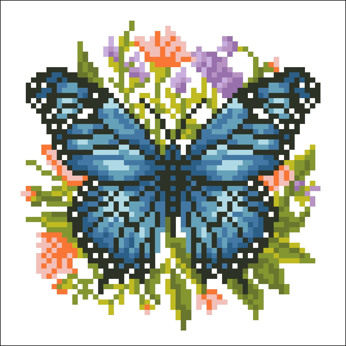 DIAMOND DOTZ® Blue Butterfly Special Edition No-Count Cross Stitch Kit - 5" Round