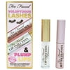 Too Faced Voluptuous Lashes and Plump Lips Mascara and Lip Duo Mini Makeup Gift Travel Size Set:: Better Than Sex Mascara for Volumizing Lashes, Lip Injection Extreme Lip Gloss Plumper,