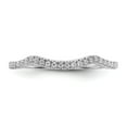 thumbnail image 4 of Solid 14k White Gold Diamond Contoured Curved Notched Wedding Band Ring Size 5.5 (.14 cttw.), 4 of 7