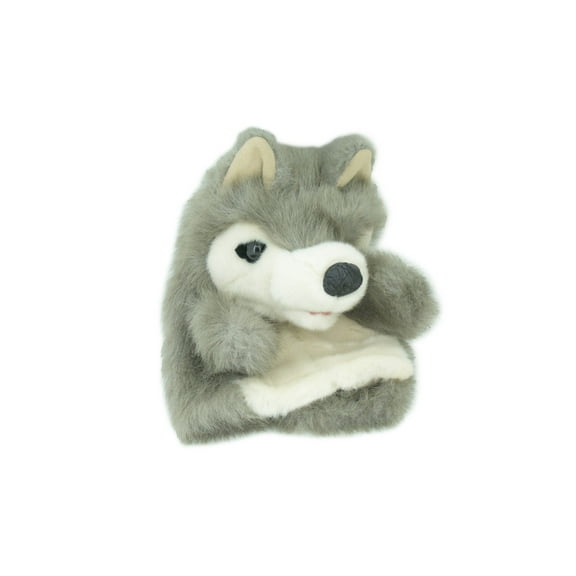 Wolf Hand Puppet, Very Nice Plush Gray Wolf, Stuffed Animal, Educational, Realistic, Lifelike, Gift, 9" FM26 B75