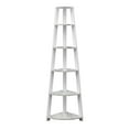 thumbnail image 4 of Covenience Concepts Newport 5 Tier Corner Bookshelf, White Faux Marble/White, 4 of 4
