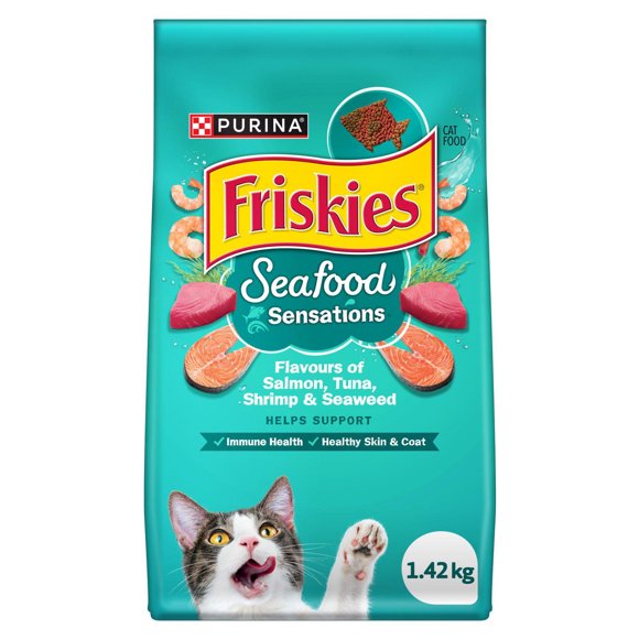 Friskies Ocean Sensations Flavours of Salmon, Tuna, Shrimp & Seaweed, Dry Cat Food 1.4kg