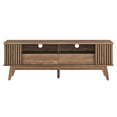 thumbnail image 4 of Media TV Stand Console Table, Walnut, Wood, Mid Century Living Room Lounge Cafe Lobby, Modern Contemporary HB34654, 4 of 12