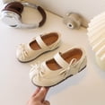 thumbnail image 2 of Viluyesy Girls Spring Summer Dress Shoes - Glossy Bowknot Flats Soft Sole Princess Wedding Party School Beige Size 7, 2 of 10