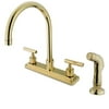 Kingston Brass Double Handle Kitchen Faucet with Side Spray