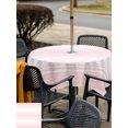 thumbnail image 4 of Outdoor Tablecloth with Umbrella Hole & Zipper, Pink Striped Square Tablecloth 54x54 Inch, Modern Farmhouse Striped Minimalist Patio Table Cover Waterproof Table Cloth for Picnic/Party, 4 of 7