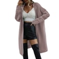 thumbnail image 1 of Yuyuzo Long Cardigans for Women Lightweight Open Front Long Sleeve Knit Sweater Solid Color Coat Outwear, 1 of 6