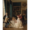 thumbnail image 2 of Joseph Caraud 12x14 Black Ornate Wood Framed Double Matted Museum Art Print Titled: The Royal Court (1860), 2 of 5
