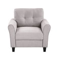 thumbnail image 4 of 35 Inch Accent Armchair, Modern Upholstered Single Sofa Chair with Round Arms, Comfy Leisure Sofa Couch for Apartment, Bedroom, Living Room, Lounge, Office, Light Gray, 4 of 8
