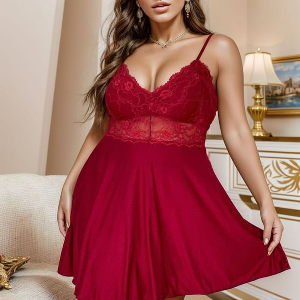 Baby Doll Navideño Gibobby Conjunto De Lencería Lencería Sexy Para