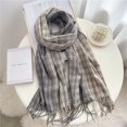 thumbnail image 1 of Bufanda a cuadros de lujo para mujer, chal largo de Cachemira, Foulard de Pashmina con borlas, nuevo diseño, invierno, 2022 Fivean unisex, 1 of 2