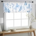 thumbnail image 2 of Blue Butterfly Valance Curtains for Kitchen/Living Room/Bathroom/Bedroom Window, Rod Pocket Small Topper Half Short Window Curtains Voile Sheer Scarf, Watercolor Botanical Spring Summer 54"x18", 2 of 8