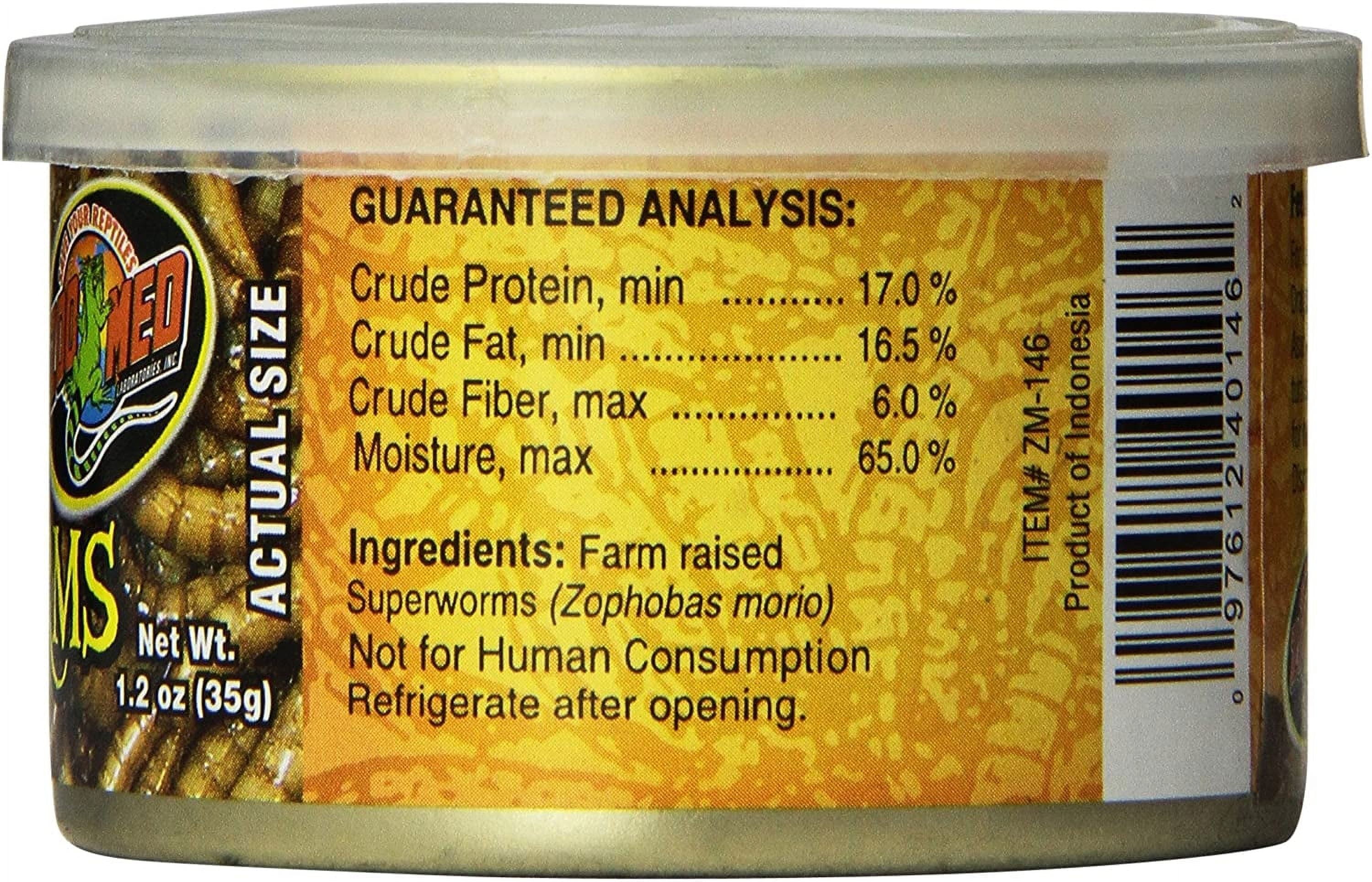 Zoo Med Can O Superworms Extra Large Mealworms [Reptile Bearded Dragon Food, Reptile Crickets and Insects, Reptile Supplies] 7.2 oz (6 x 1..2 oz)
