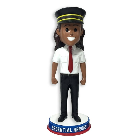 Train Conductor Train Engineer Essential Heroes Bobblehead Female Dark Skin Tone