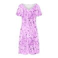 thumbnail image 4 of Fashion Beach Dresses for Womens 2026 Summer Plus Size Print Short-sleeved V-neck Casual Dress, 4 of 7