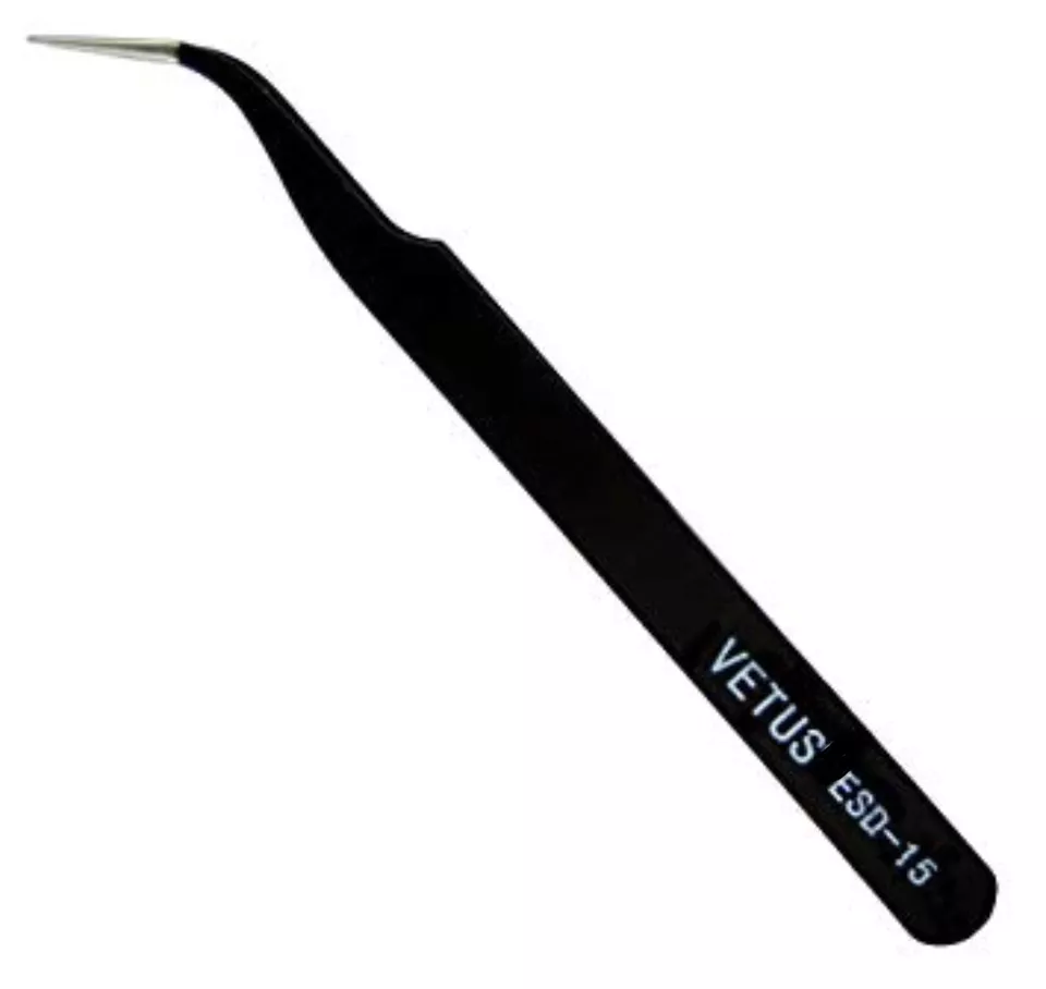 CIRCLE- Curved Bent Anti Static Anti Magnetic Precision Tweezer Esd -15 Safe Stainless