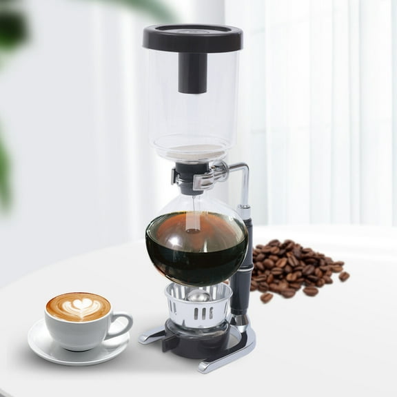 5-Cup Siphon Syphon Coffee Maker, Manual Coffee Maker Tabletop Glass Vacuum Siphon Coffee Brewer