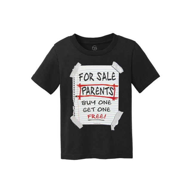 Parents For Sale Kids Cotton T-Shirt - Jet Black - Small