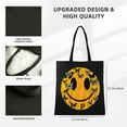 thumbnail image 3 of JEUXUS Retro Smile Face Be Happy Face Trendy Reusable Grocery Bags 14.1x15.7in, 3 of 6