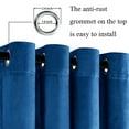thumbnail image 3 of JIUZHEN Velvet Blackout Curtains for Bedroom - Thermal Insulated Room Darkening Grommet Window Drapes for Dining Room/Meeting Room, Set of 2 Panels with Tiebacks, 52 x 96 inches, Blue, 3 of 10