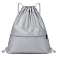 thumbnail image 1 of Mochila sencilla con bolsillo con cordón para hombre y mujer, mochila deportiva para fitness, bolsa de baloncesto ligera, bolsa de tela Oxford con cremallera, 1 of 4
