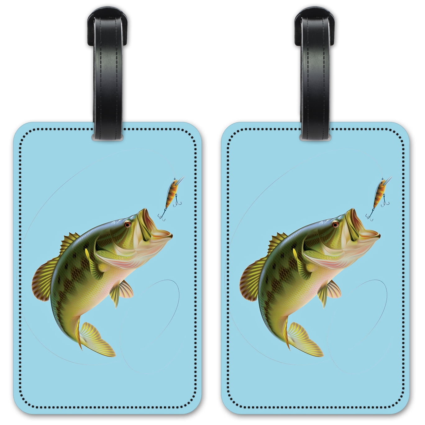 Bass Luggage ID Tags / Suitcase Identification Cards Set of 2
