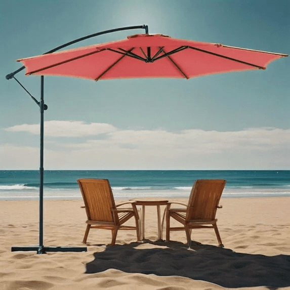 Gianna 10FT Patio Umbrellas, 8 Ribs, UV Protection for Pool Garden Backyard Market, Red