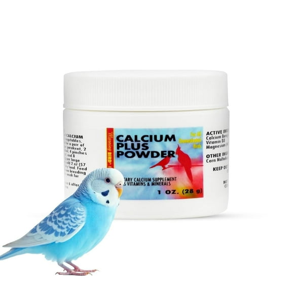 Morning Bird Calcium Plus Powder for Birds 1 oz – Calcium Supplement with Vitamin & protein powder – Supports Bone Health, Muscle Function & Digestive Balance – Easy-to-Mix Calcium Formula