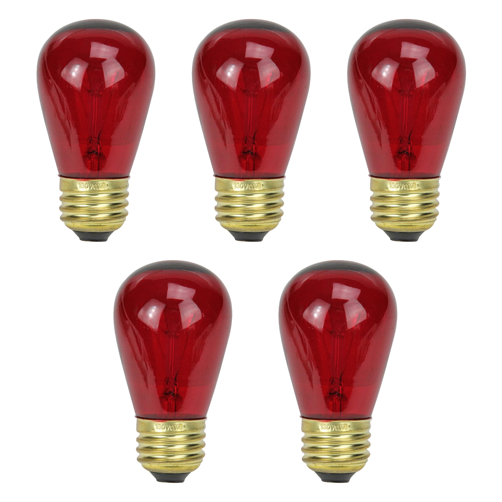 Pack of 25 Incandescent S14 Red Christmas Replacement Bulbs