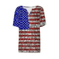 thumbnail image 4 of 4th of July Shirts Women Button Henley V Neck Tshirts American Flag Stars Stripes Graphic Tee Short Sleeve Summer Tops Dressy Casual Tunic Memorial Day Patriotic T Shirt Independence Day Outfits, 4 of 5