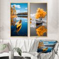thumbnail image 1 of Designart "Reflecting on a Yellow Boat in Monochrome II" Boat Framed Wall Art Set Of 2 - Yellow Transportation Framed Canvas Set For Living Room Decor, 1 of 6