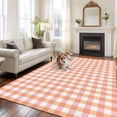 thumbnail image 3 of Buffalo Plaid Area Rug 5x8 Washable Rug Non Slip Farmhouse Orange Checkered Vintage Rustic Large Area Rug Soft Stainresistant Indoor Floor Carpet for Living Room Bedroom Office Dining Room Nursery, 3 of 9