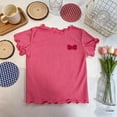 thumbnail image 2 of SUXIAN Girls Tops Top Summer Tee with Cute Bow for Kids Lightweight Short Sleeve Tee for Toddlers and Girls Playful Korean Style Bowknot Boys Shirts Pink 12-18 Months, 2 of 3