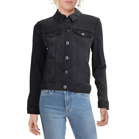 Style & Co. Womens Petites Denim Faded Jean Jacket