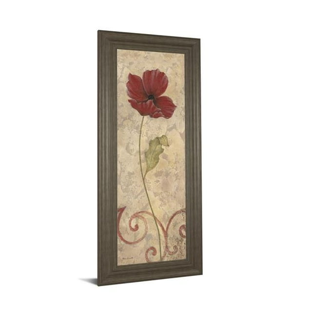 Art 1041 Classy 18 x 42 Po Fleur Rouge II Imprimé Mural Encadré Art