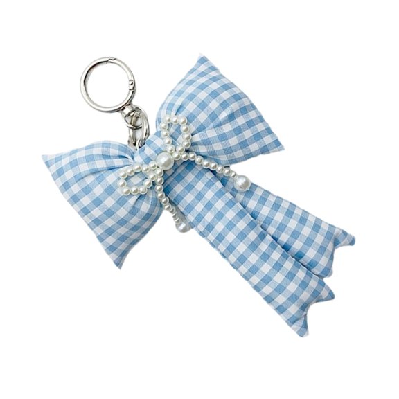 Fogun Elegant Bows Keychains for Women Bowknot Beaded Keyring Charm Aesthetic Phone Chain Accessories Key Chain