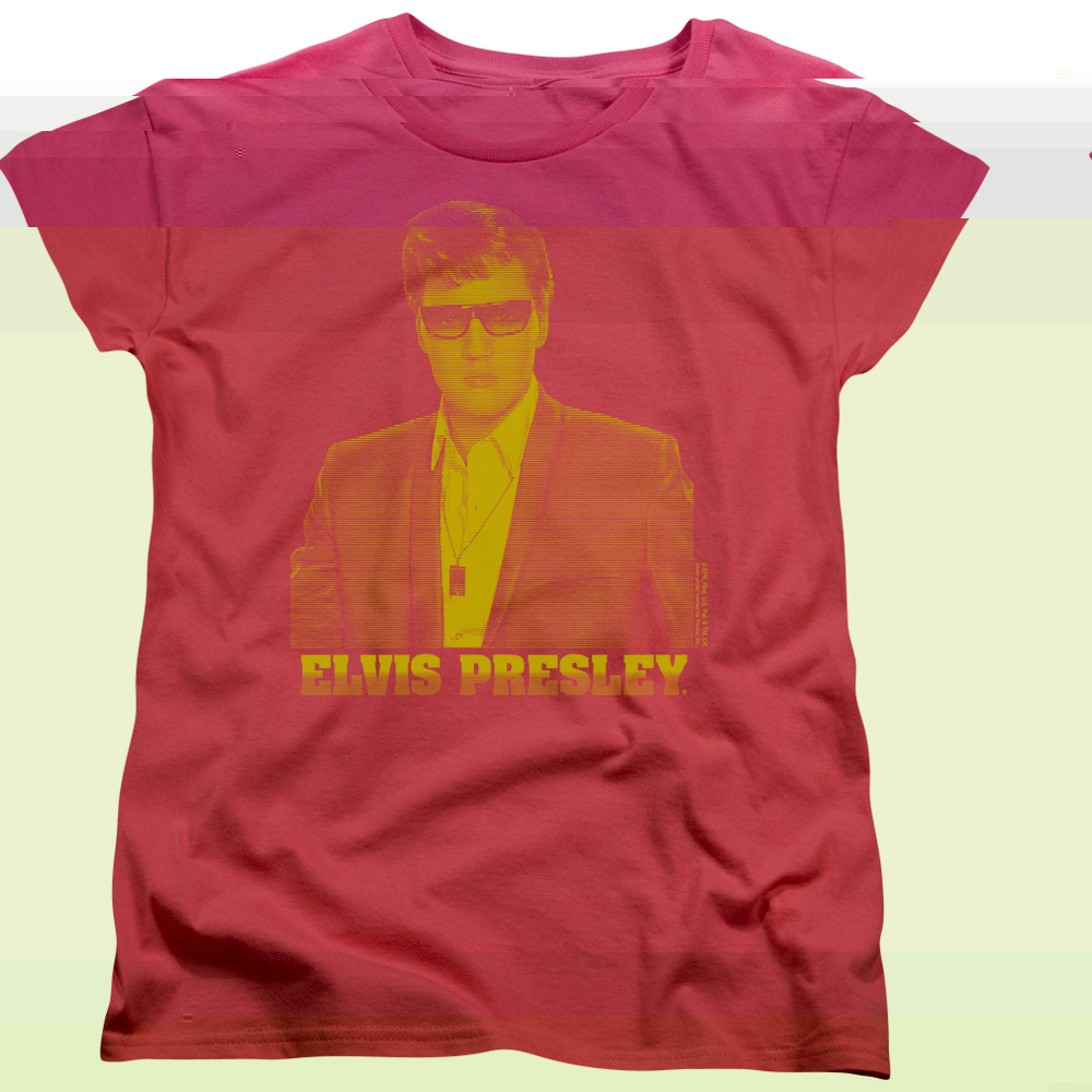 Elvis Presley Yellow Elvis Women's T-Shirt Hot Pink