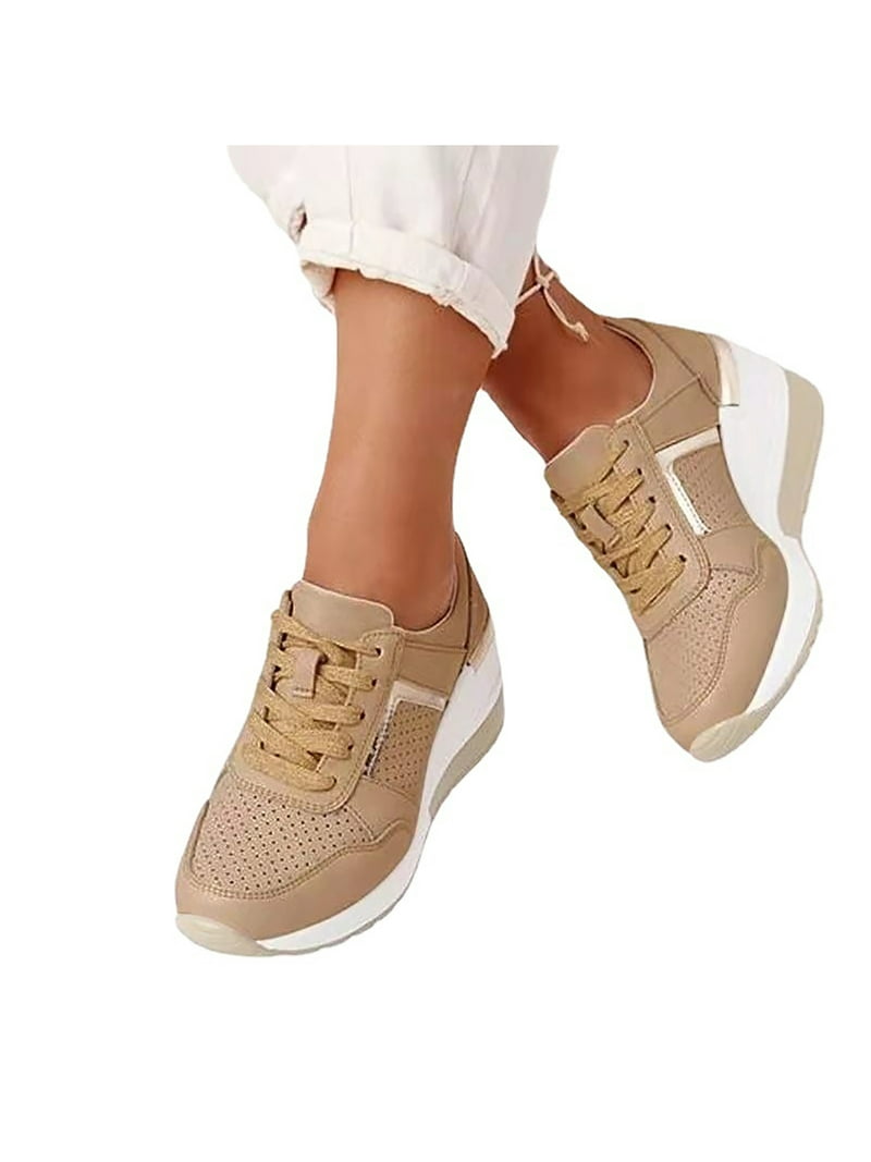 Rotosw Womens Fashion Up Lightweight Wedge Sneaker Soft Athletic Shoes - Walmart.com