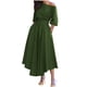 thumbnail image 5 of Vestido largo sin hombros de verano para mujer: dobladillo irregular con cinturón, corte en A para ocasiones sexys o informales, 5 of 7