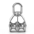thumbnail image 3 of Double Wheel Pulley, Silver Lifting Rope Block 80mm Long  For Boats For Ships, 3 of 8
