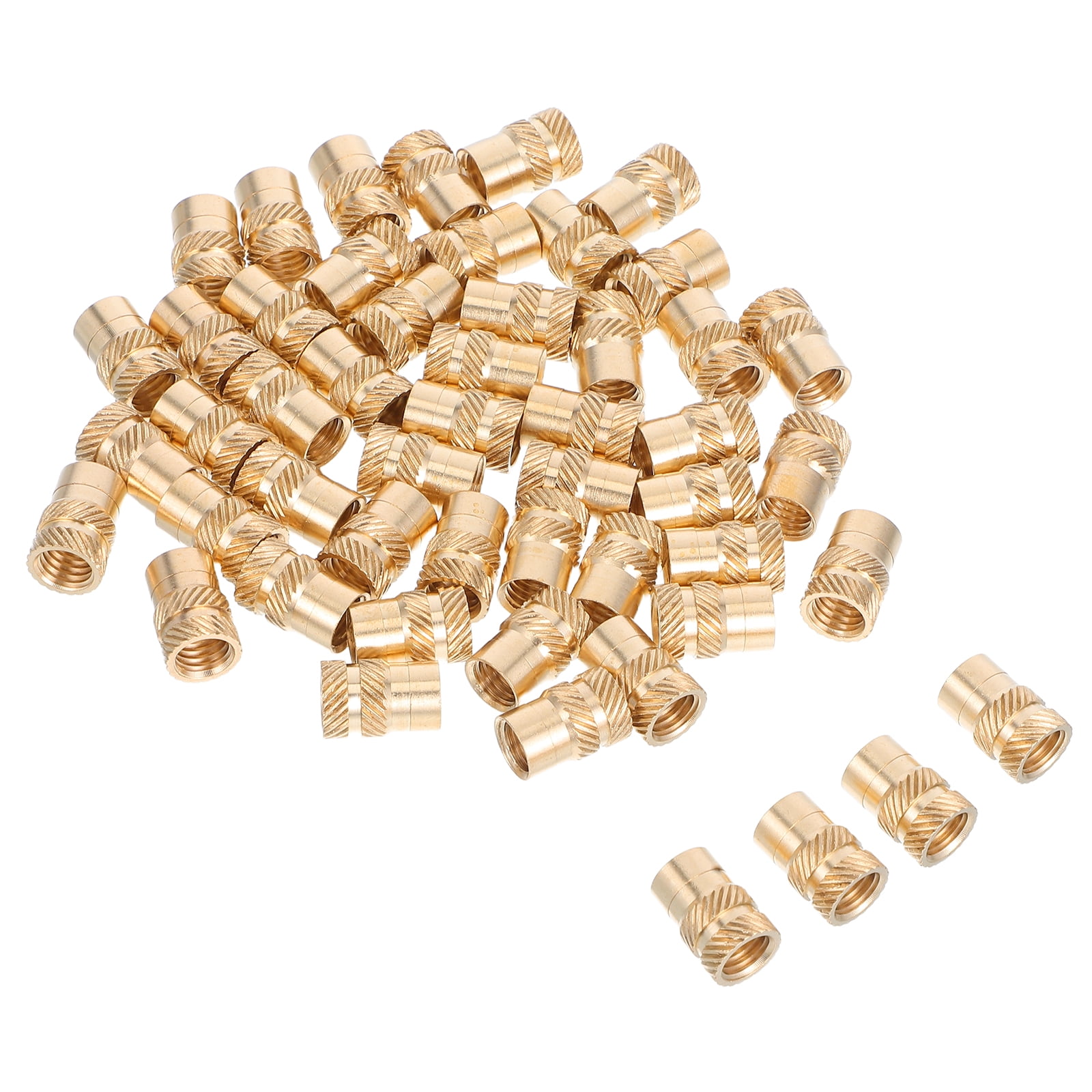 DEEPCRAFF Brass Knurled Threaded Inserts, Golden Nuts for Home and Projects, Secure and Fastening